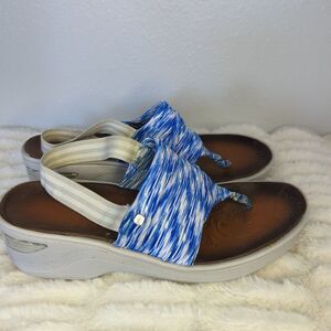 Bzeez Women's Blue‎ Dazzle Sling Back Thong Sandals Size 8.5